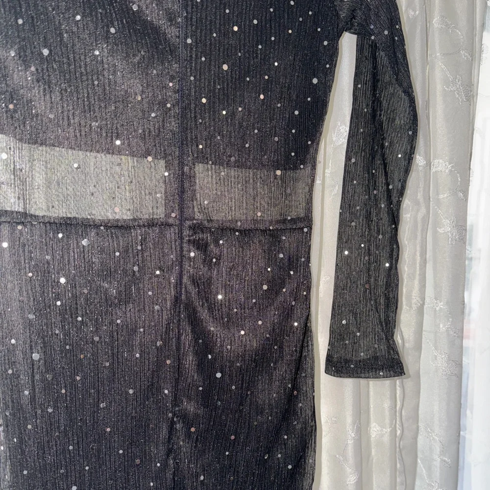 Sparkly Black Dress w/ mesh - shows belly, chest & arms. Beautiful. Worn once! - Picture 11 of 11